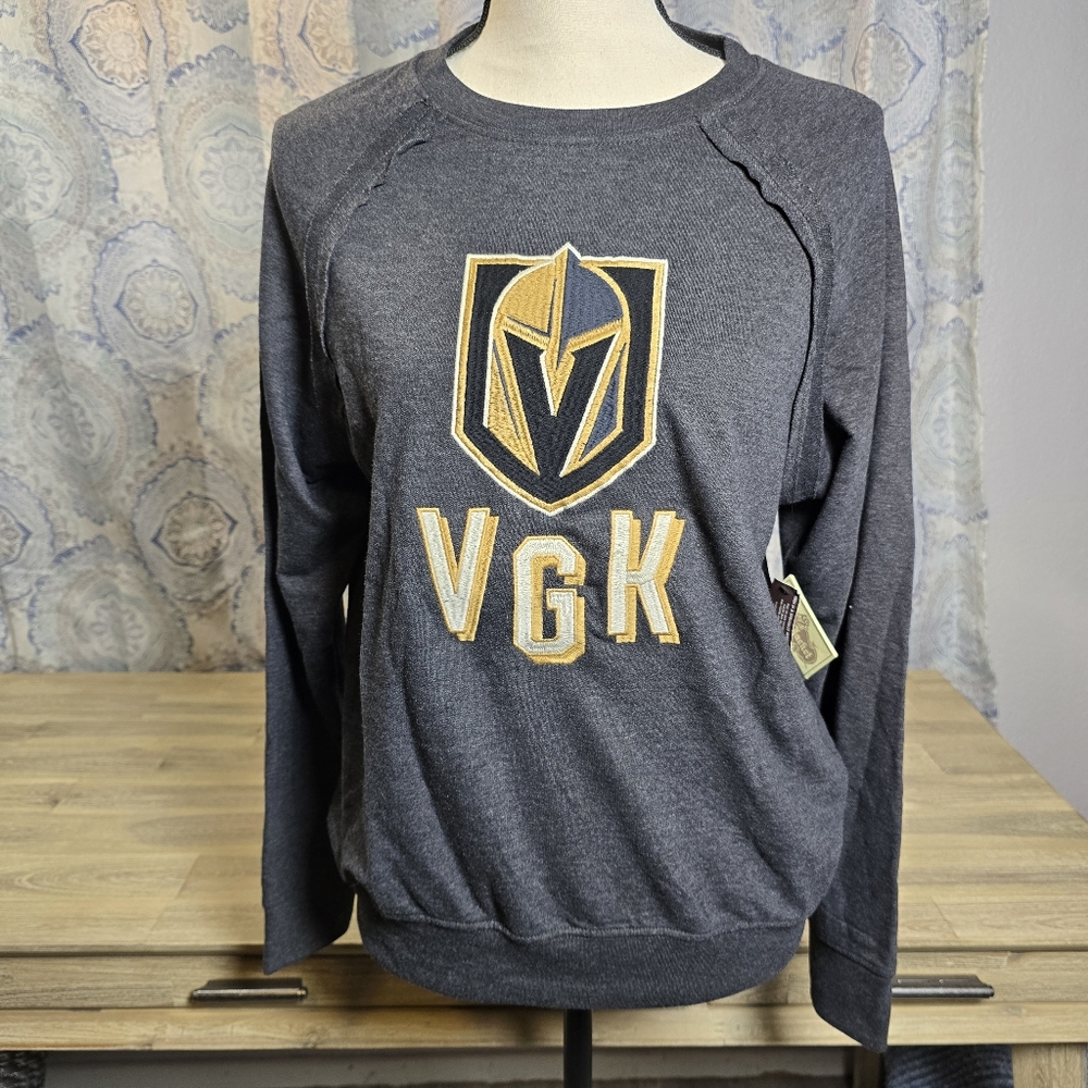 Women's NHL Las Vegas Golden Knights Lightweight Pullover Sweatshirt- Black/Gold